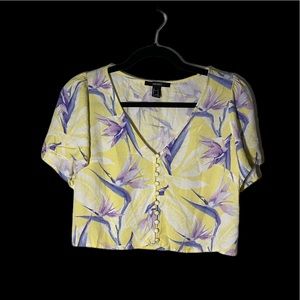 Floral crop blouse